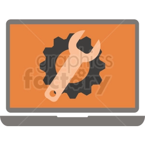 laptop settings vector icon