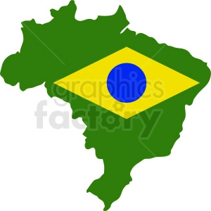 Brazil with flag vector
