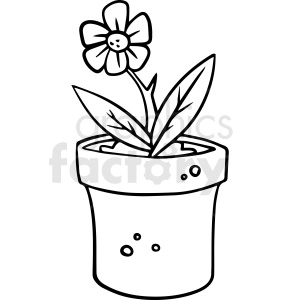 The clipart image shows a cartoon flower pot.