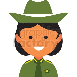 female sheriff icon vector clipart
