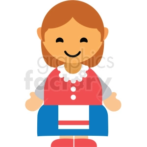 female Norway character icon vector clipart