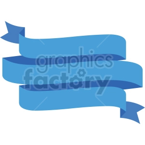 triple blue ribbon design vector clipart