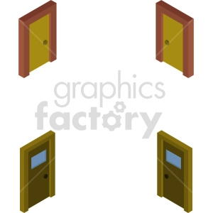 isometric door vector icon clipart 2