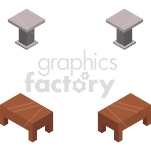 isometric table vector icon clipart 2
