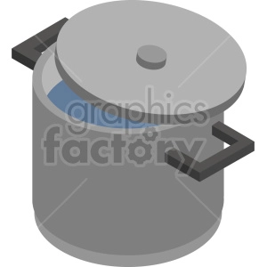 isometric cooking pot vector icon clipart 2
