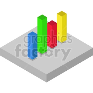 isometric bar charts vector icon clipart 4