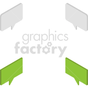 isometric chat boxes vector icon clipart 2