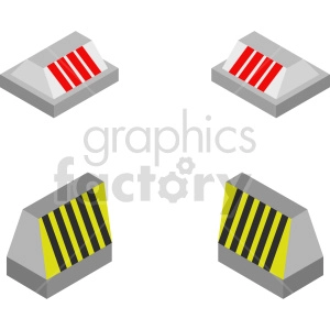 isometric road barrier vector icon clipart 2