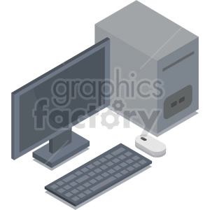 isometric computer vector icon clipart