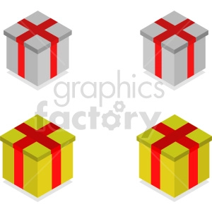 isometric gifts vector icon clipart 2