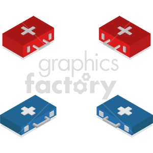 isometric medical bag vector icon clipart 4
