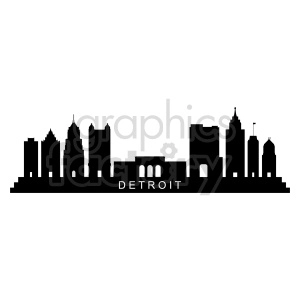 Detroit city skyline vector