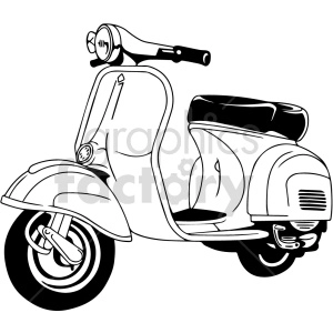 black and white vespa scooter vector clipart