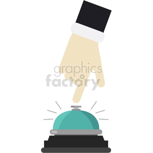 hand pushing service bell vector graphic clipart