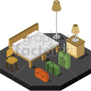 king bed isometric vector graphic