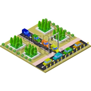 busy traffic isometric vector clipart