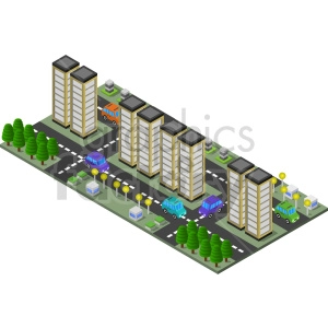 skyscrappers downtoan isometric vector clipart