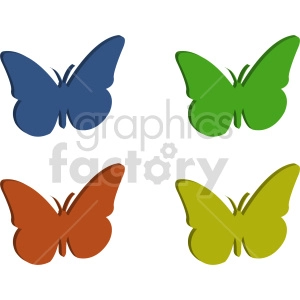 butterflies bundle vector graphic