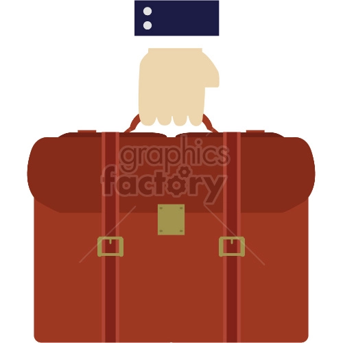 hand holding briefcase vector graphic