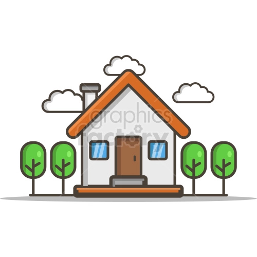 house flat icon vector clipart