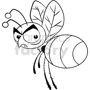 black and white cartoon firefly clipart