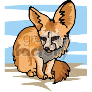 The clipart image shows a cute cartoon illustration of a chinchilla, which is a small rodent that's native to South America. The chinchilla is depicted sitting down. It has large ears, big black eyes, soft brown fur, and a bushy tail. 