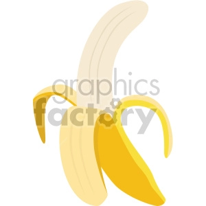 peeled banana flat icon clip art