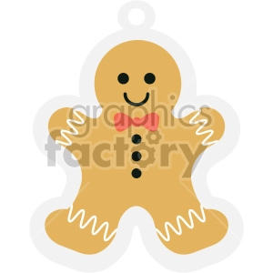 gingerbread man cookie tag clipart