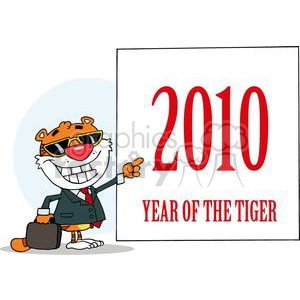 Happy Tiger Presenting a Sing with 2010 year of the Tigeron it.