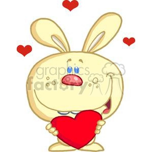 Yellow Bunny Holding A Heart