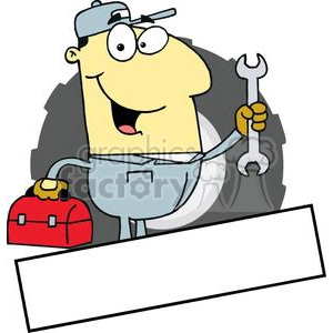An Asian Mechanic Man With A Tool Box And Wrench Banner