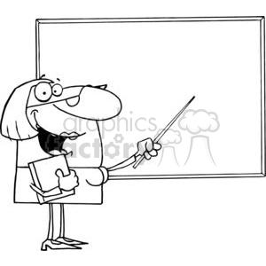 Teacher using A baton Pointing to the Board 