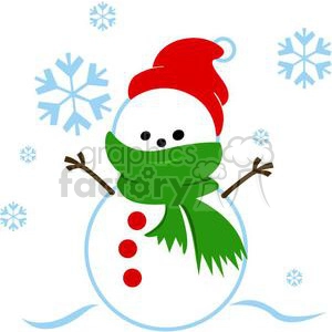 snowman with green scarf
