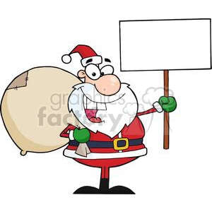 3653-Jolly-Christmas-Santa-Holding-A-Blank-Sign