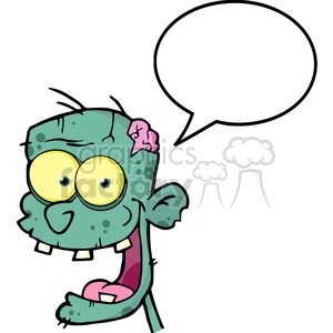 5073-Blue-Zombie-Head-Cartoon-Character-With-Speech-Bubble-Royalty-Free-RF-Clipart-Image