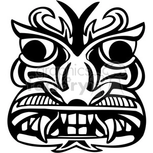 ancient tiki face masks clip art 040