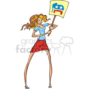 Republican women holding a political sign