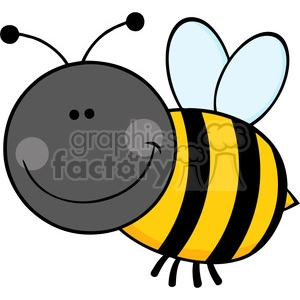 5599 Royalty Free Clip Art Smiling Bumble Bee Cartoon Mascot Character Flying