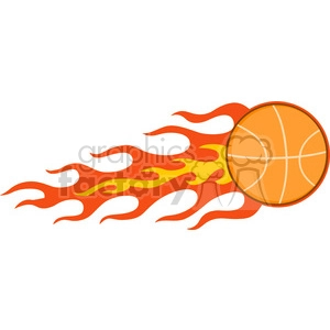 Royalty Free RF Clipart Illustration Flaming Basketball
