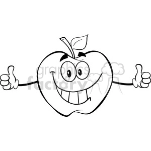5965 Royalty Free Clip Art Happy Red Apple Cartoon Character Giving A Thumb Up
