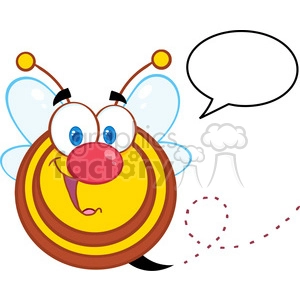 5582 Royalty Free Clip Art Cute Honey Bee Cartoon Mascot Character With Speech Bubble