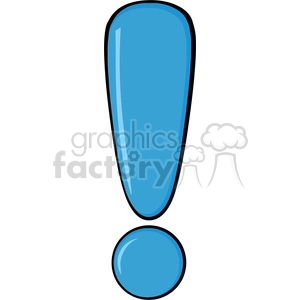 6276 Royalty Free Clip Art Blue Exclamation Mark