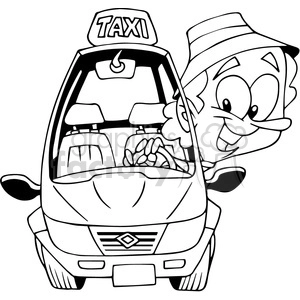 taxi driver cartoon outline