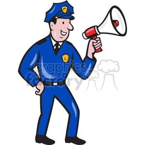 policeman megaphone side shape