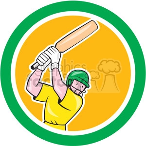 cricket player batting in circle shape