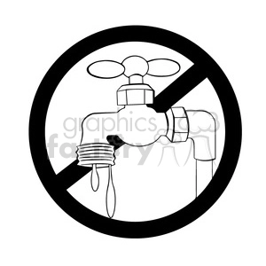 no water usage allowed sign in black and white