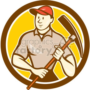 construction worker pickaxe CIRC