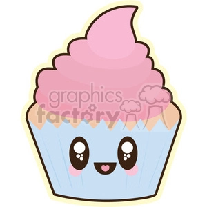 Cupcake cartoon character illustration
