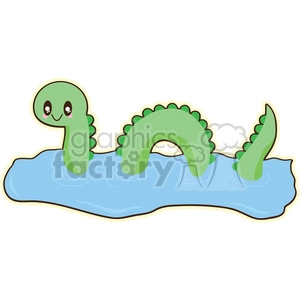 Loch Ness cartoon character illustration