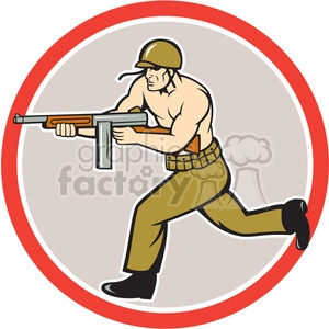 soldier running tommy gun